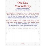 One Day You Will Cry