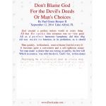 Don't Blame God, For The Devil's Deeds, Or Man's Choices