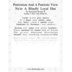 Patriotism, And A Patriotic View, Ne'er A Blindly Loyal Hue