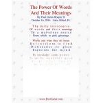 The Power Of  Words, And Their Meanings