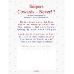 Snipers, Cowards Never!!!