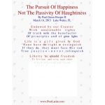 The Pursuit Of Happiness, Not The Passivity Of Haughtiness