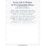 Every Life Is Written, In Two Immutable Places