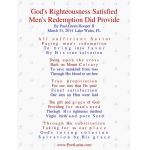 God's Righteousness Satisfied, Man's Redemption Did Provide