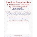 American Exceptionalism, Is Not In Decline, But Stifled By Excessive Regulation