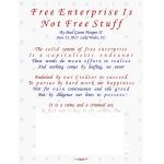 Free Enterprise, Is Not Free Stuff