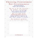 Choosing Contentment, Not Covetousness