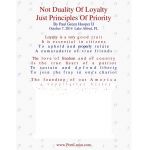 Not Duality Of Loyalty, Just Principles Of Priority