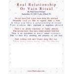 Real Relationship, Or Vain Ritual