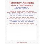 Temporary Assistance, Never A Total Sustenance