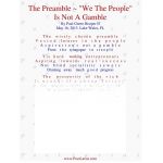 The Preamble ~ "We The People," Is Not A Gamble