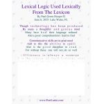 Lexical Logic, Used Lexically, From The Lexicon