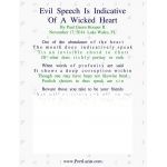 Evil Speech Is Indicative, Of A Wicked Heart