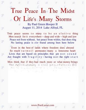 True Peace, In The Midst, Of Life's Many Storms
