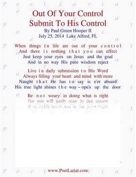 Out Of Your Control, Submit To His Control