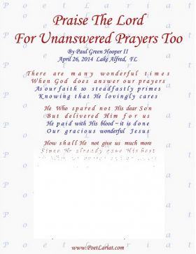 Praise The Lord, For Unanswered Prayers Too