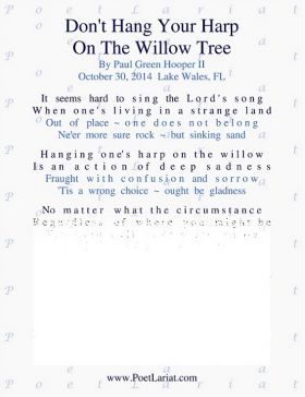 Don't Hang Your Harp, On The Willow Tree