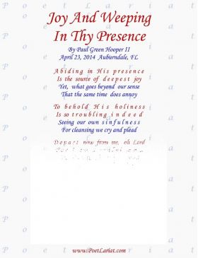 Joy And Weeping In Thy Presence
