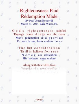 Righteousness Paid, Redemption Made