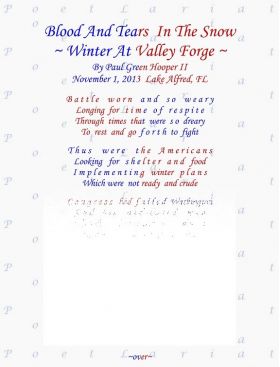 Blood And Tears In The Snow, Winter At Valley Forge