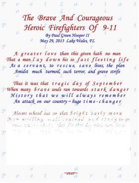 The Brave And Courageous, Heroic Firefighters, Of 9/11