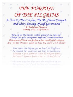 The Purpose Of The Pilgrims