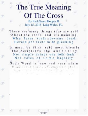 The True Meaning, Of The Cross